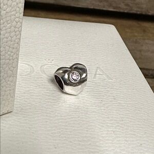 Pandora great shape puffy heart pink cz crystal sterling silver s925 ale charm